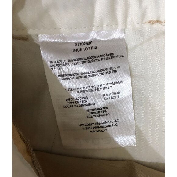 Volcom Womens Chickie Highrise Size 28 Beige Flat Front Pants New with Tags - Picture 6 of 8